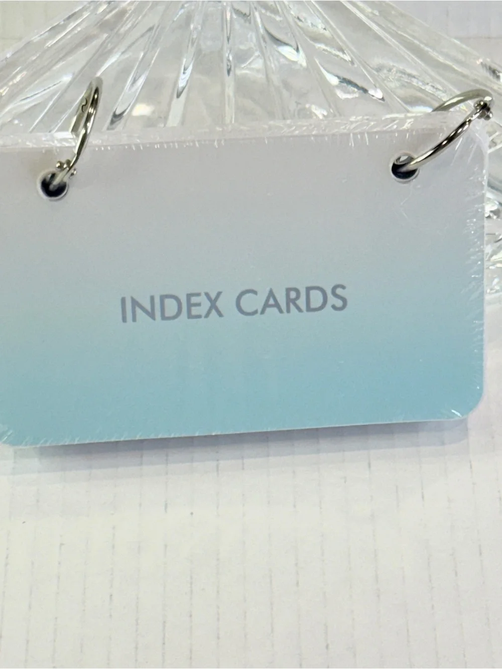 🆕 Ombre 3x5 Index Cards on Rings 99 Count Pastel Blue Pink White Flash Cards